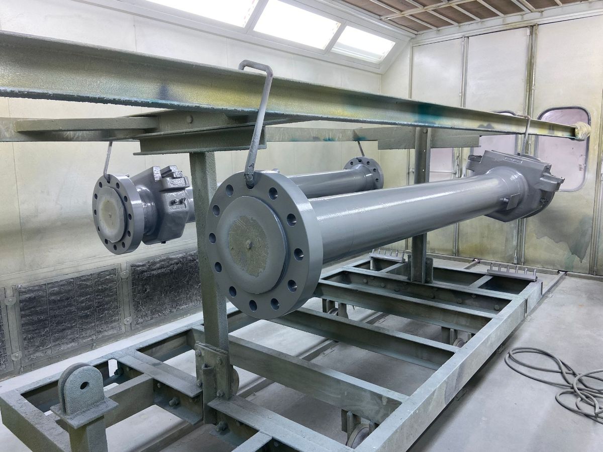 Meter runs with orifice fittings in the workshop