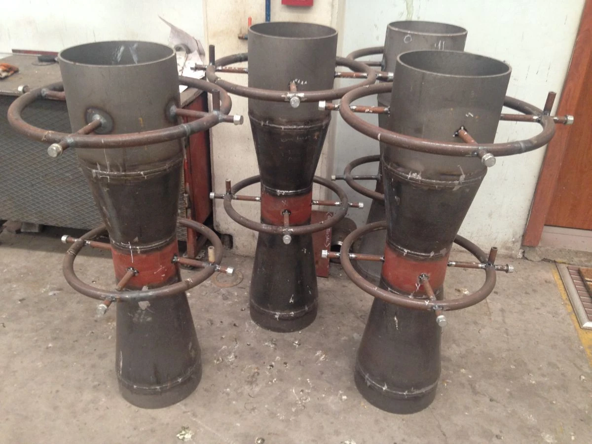 Fabricated Venturi tubes with annular pressure rings, before final machining