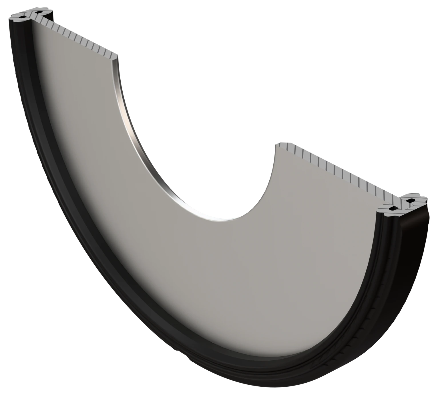 Orifice plate seal, section: the seal profile around the plate edge